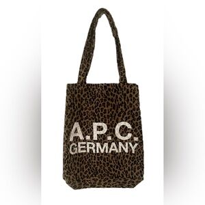 A.P.C. Germany Rare Brown Leopard Print Tote